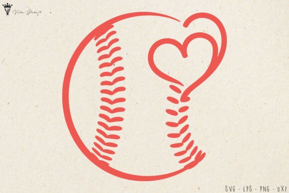 Baseball Heart SVG Baseball Love
