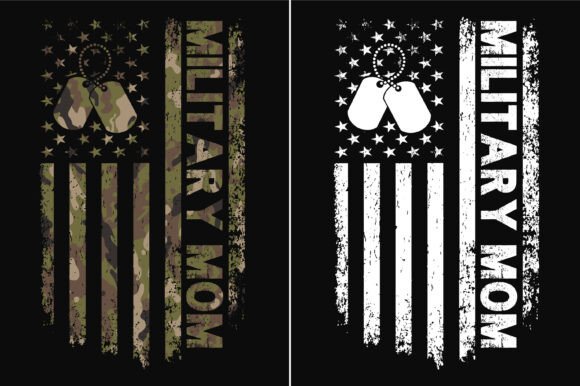 Military Mom Flag Dog Tags