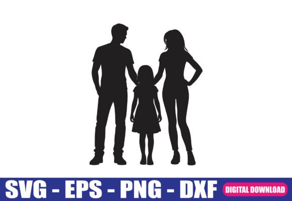 Mom Dad Daughter Cut File