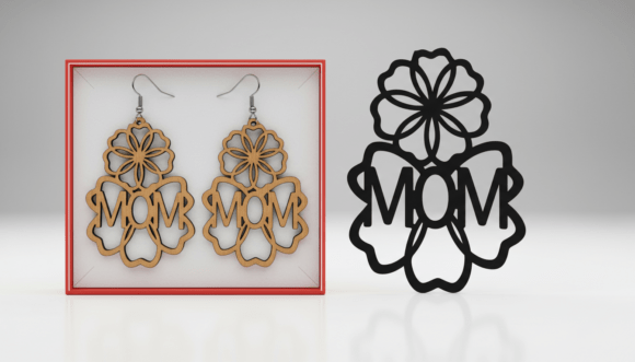 Mom Floral Layered Laser Cut Earring