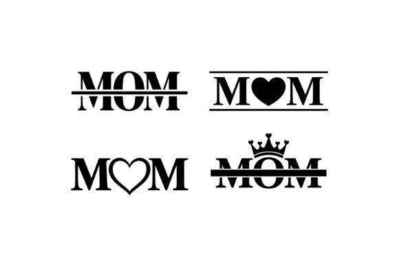 Mom Love Typography Icons