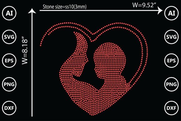 mom Rhinestone Templates Design
