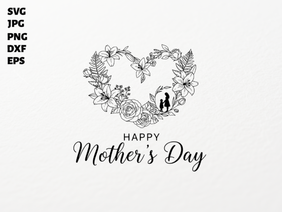 Mother’s Day Floral Heart SVG