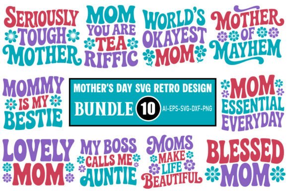 Mother’s Day SVG Retro Design Bundle