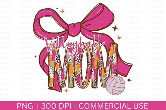 Preppy Volleyball Mom PNG
