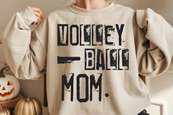 Volleyball Mom Typography Design